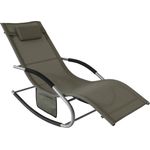 SoBuy Gartenliege OGS28, Sonnenliege mit Kopfkissen Liegestuhl Schaukelstuhl, Outdoor Camping