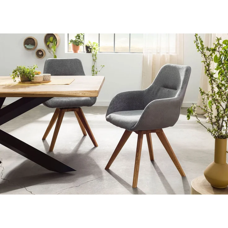 Drehstuhl Wildeiche 56x60x87 grau TACOMA #10 – Bild 9
