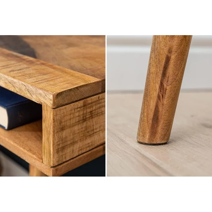 riess-ambiente Schreibtisch RETRO 120cm natur, Arbeitszimmer · Massivholz · mit Schublade · Home Office – Bild 10