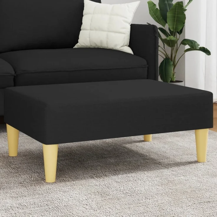 vidaXL Fußhocker Schwarz 77x55x31 cm Stoff 379555 – Bild 1