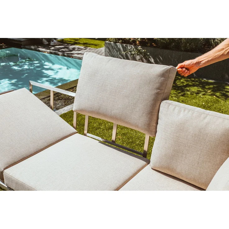 greemotion 'Sydney' Lounge-Set, 4-teilig, Edelstahl-Ecksofa-Set mit Tisch und Polstern – Bild 9