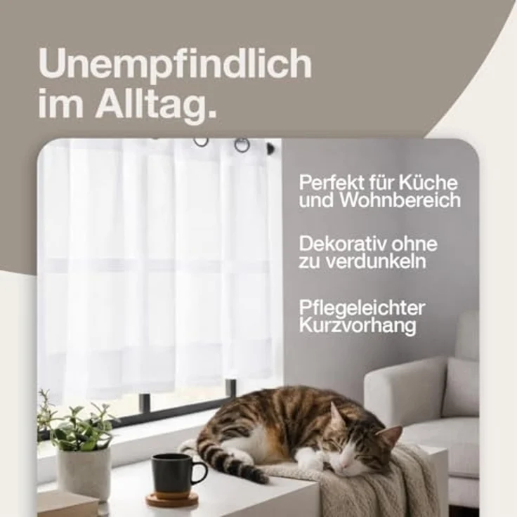 Happy Home Scheibengardine HARLOTTA, Ösen (1 St), transparent, HxB: 53x140, Webware "Made in Germany" – Bild 2