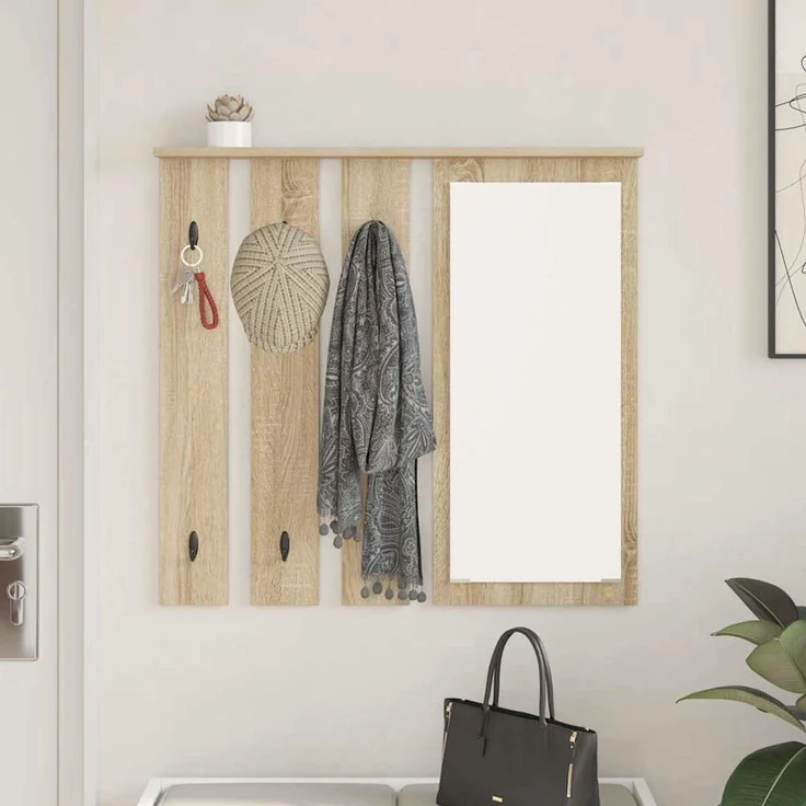 vidaXL Wandmontierter Kleiderständer Sonoma-Eiche 84 x 10 x 80 cm 874493 – Bild 3