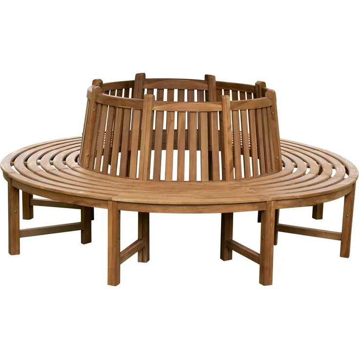 Baumbank TINAR - Braun 203x203x90 cm | Kreisrunde Sitzbank Mit Lehne Baumbank Gartenbank Für Baum – Bild 1
