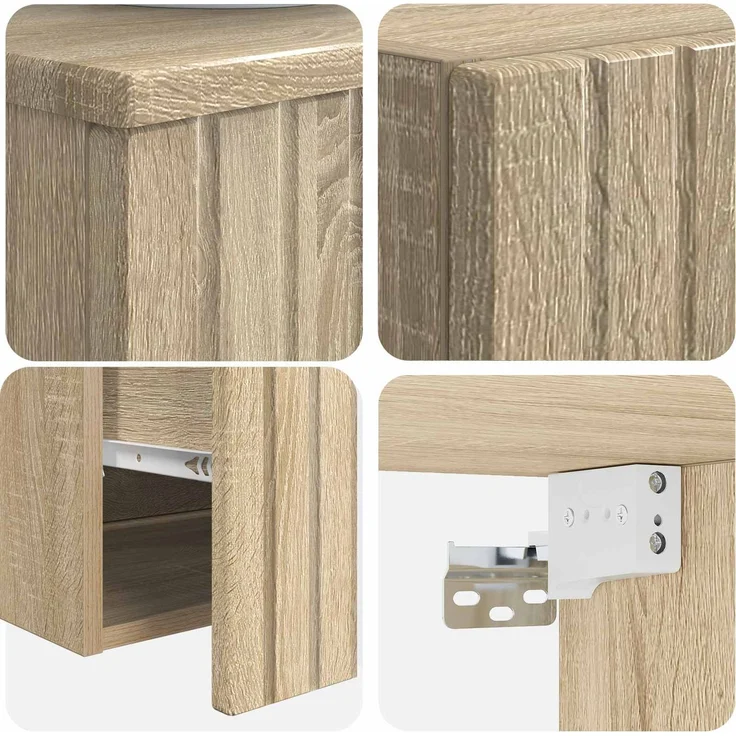 vidaXL Badezimmerschrank-Set 2 stk. Sonoma-Eiche 33 x 34,5 x 100 cm 3406135 – Bild 6