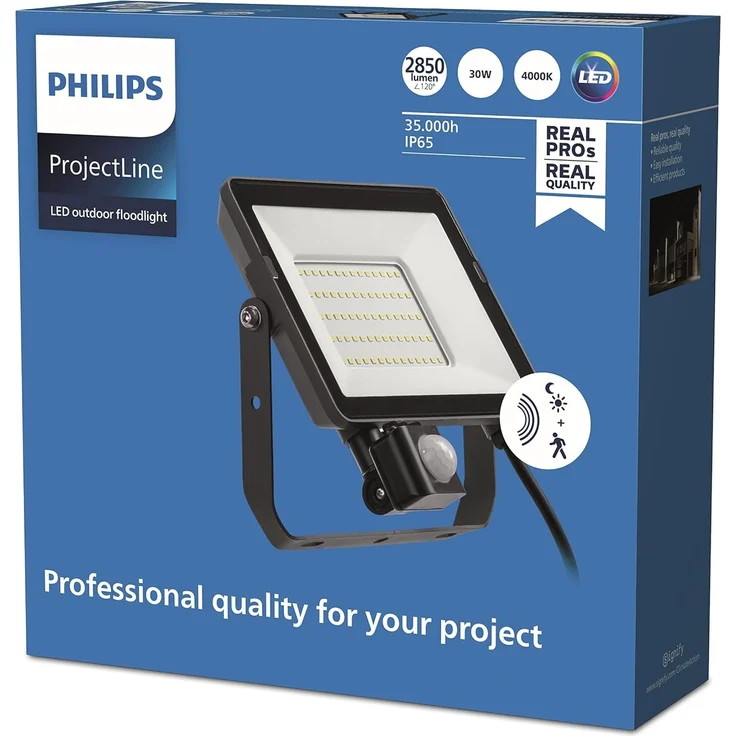 Philips Projectline Flutlicht, 30W, 4000K, schwarz, mit Sensor – Bild 2
