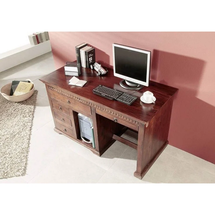 Schreibtisch Akazie 140x64x80 nougat lackiert OXFORD #511 – Bild 3