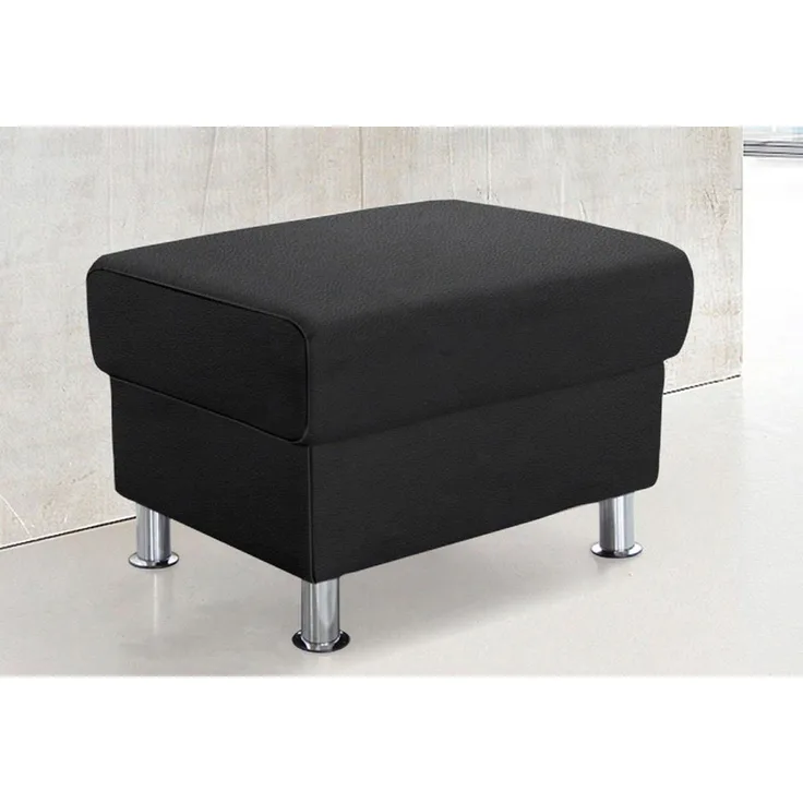 TRENDMANUFAKTUR Hocker Rondo, Polsterhocker zur Serie, Breite 67 cm, Füße chromfarben, Fußhocker wahlweise mit Federkern, in verschiedenen Bezügen bestellbar