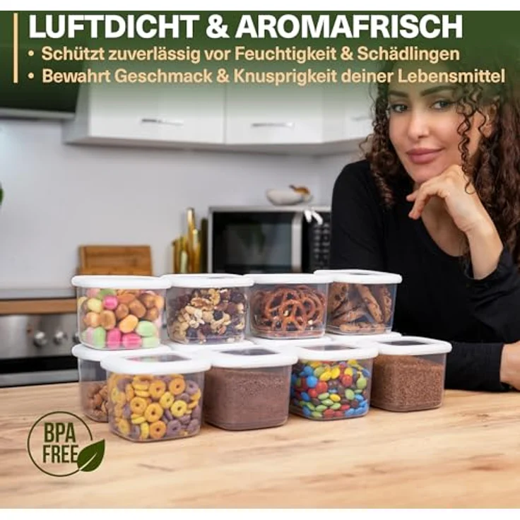 Viwares Vorratsdosen mit Deckel Luftdicht, 12er Vorratsbehälter Set BPA-Frei, Vorratsdose zur Müsli Mehl Aufbewahrung Küche, Praktische Organizer Küche, Frischhaltedosen für Lebensmittelaufbewahrung – Bild 10