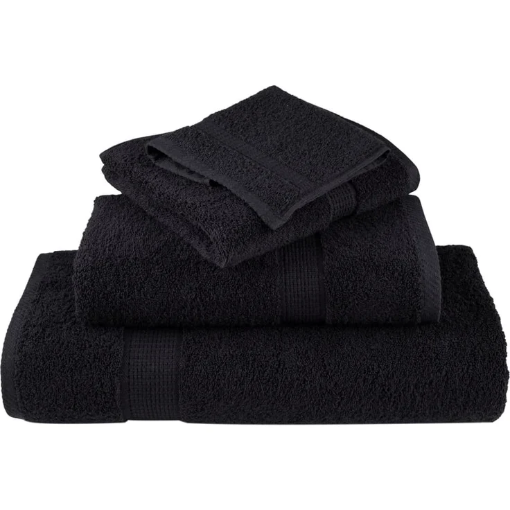 vidaXL Premium-Gästetücher SOLUND 4 Stk. Schwarz 30x50 cm 600 g/m² 137423 – Bild 3