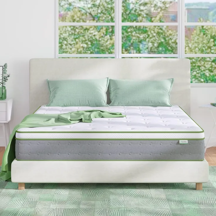 Novilla Tonnentaschenfederkernmatratze 140x200 Federkernmatratze Höhe 20cm Härtegrad H2 H3 Öko Tex Zertifiziert Rollmatratze mit Gel Memory Schaum Mittelfest Punktelastizität