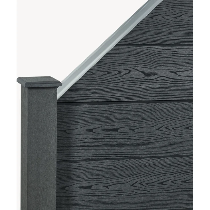 Gartenzaun Segovia 180x96 cm Schrägelement WPC Grau [neu. holz] – Bild 5