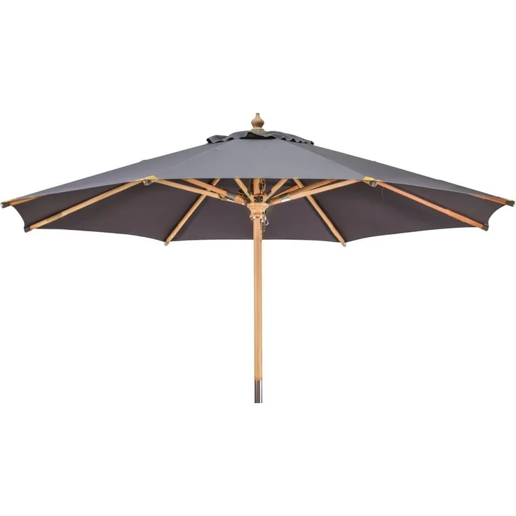 Kai Wiechmann Sonnenschirm Stylischer Balkonschirm 350 cm als hochwertiger Schattenspender, Gartenschirm aus Holz mit Windauslass & UPF 50+