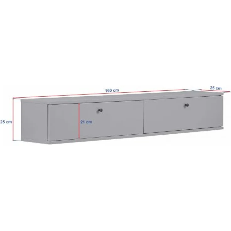 Hanah Home Stilvoller TV-Ständer, 160 cm, Travertin & Walnuss, 25 cm hoch | Strapazierfähige, melaminbeschichtete Spanplatte, inklusive Wandhalterung | Modernes Design fürs Wohnzimmer – Bild 8