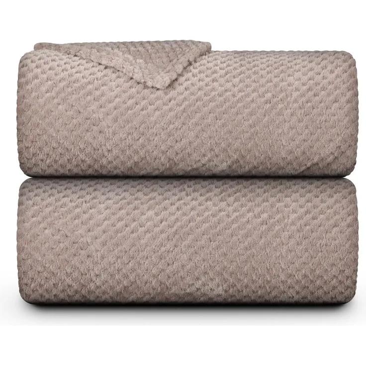 Kuscheldecke "Popcorn" Cashmere Soft-Touch Sandgrau 150x200 cm