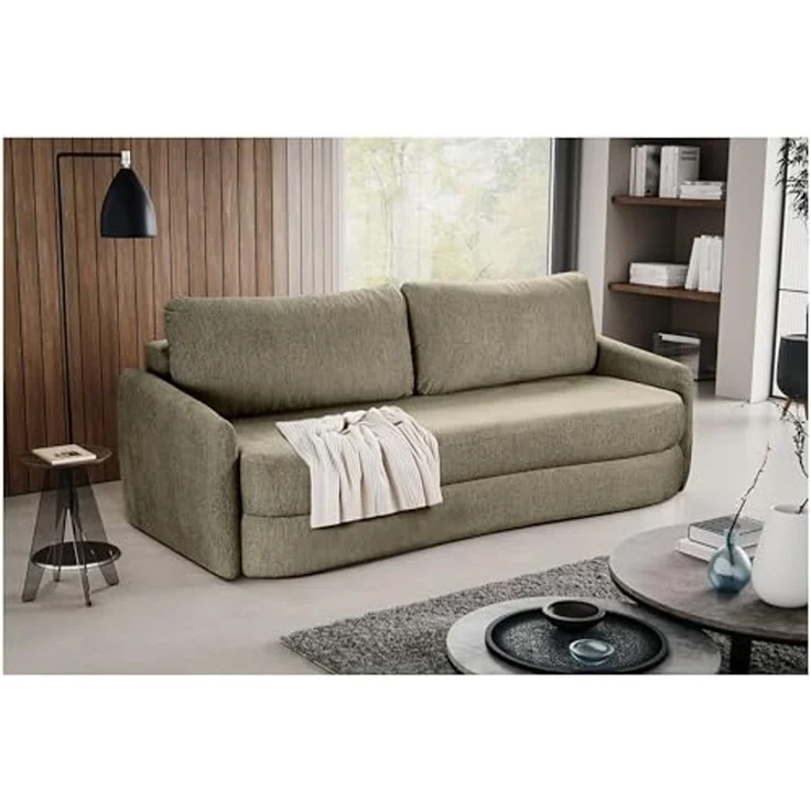 Schlafsofa (B/H/T: 231x93x108 cm) in Grün – Bild 2