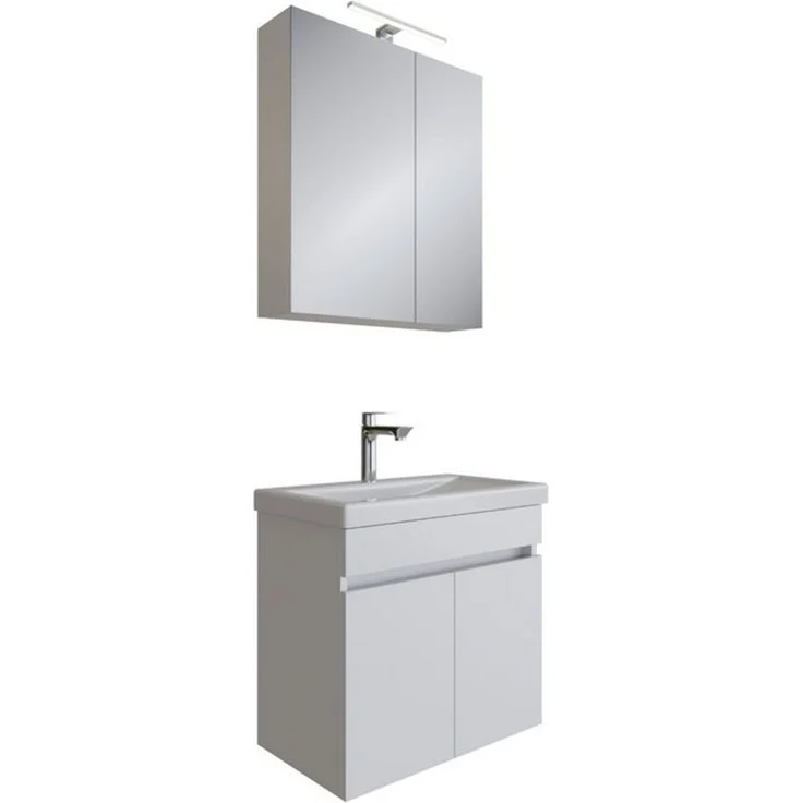 Planetmöbel Badmöbel-Set Waschtisch mit Spiegelschrank 63 cm, 2 teilig, (waschbecken mit unterschrank, spiegelschrank bad mit beleuchtung) – Bild 4