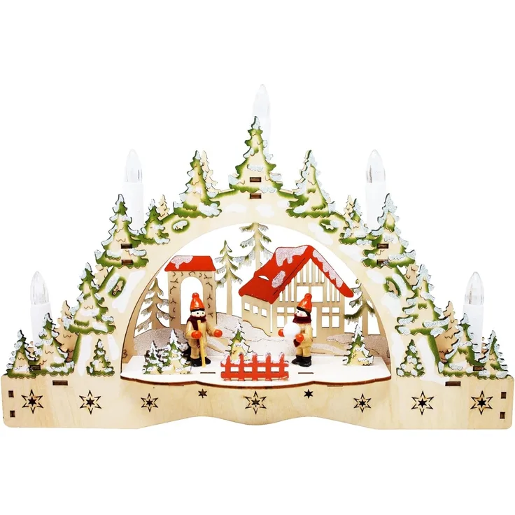 ToCi LED Schwibbogen LED-Kerzenbogen Schwibbogen mit 5 LED-Kerzen Weihnachts-Dekoration (1-tlg)