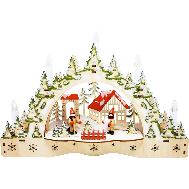 ToCi LED Schwibbogen LED-Kerzenbogen Schwibbogen mit 5 LED-Kerzen Weihnachts-Dekoration (1-tlg)