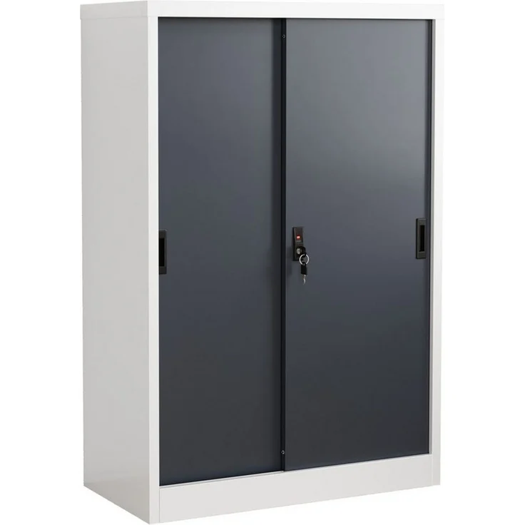 VCM Büroschrank Malivo 921318 Weiß / Anthrazit H. 120 x B. 80 x T. 40 cm – Bild 1