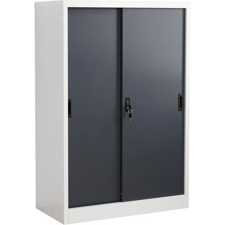 VCM Büroschrank Malivo 921318 Weiß / Anthrazit H. 120 x B. 80 x T. 40 cm