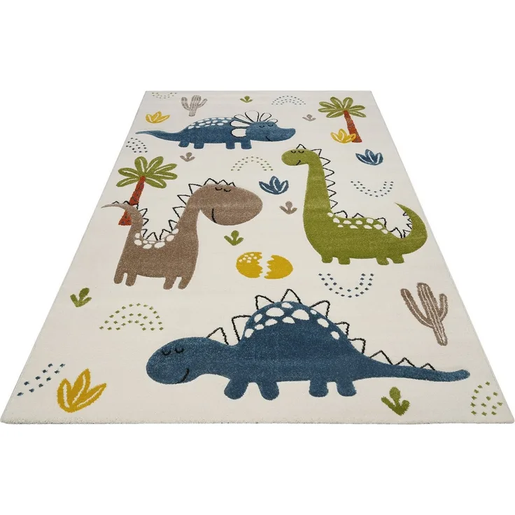 SMART KIDS Kinderteppich Dino & Friends, rechteckig, Höhe: 10 mm, Moderner Spielteppich, strapazierfähig, pflegeleicht, Konturenschnitt