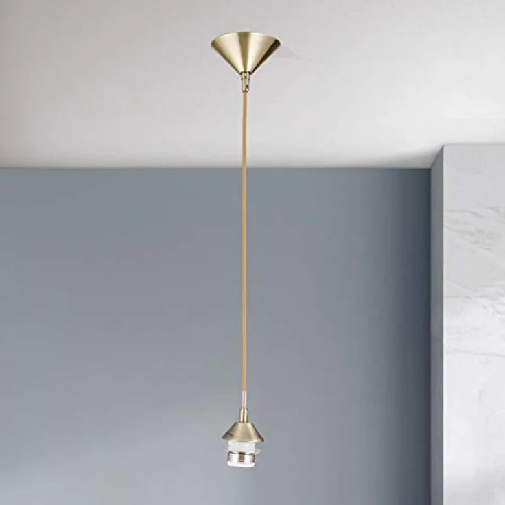 Orion Leuchtenpendel, Kabelpendel für E27 Fassung mit Schraubring, Metallabdeckung Ø 10 cm, Länge 110 cm, Gold Antik – Bild 3