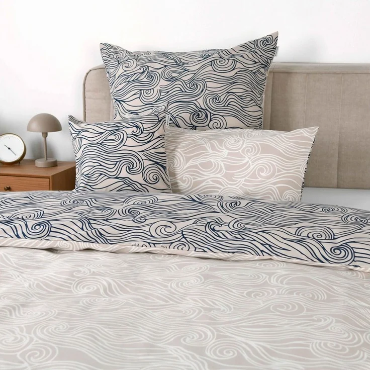 TOM TAILOR HOME Bettwäsche WAVES, Renforcé, 2 teilig, new bedroom, gewebtes Label – Bild 1