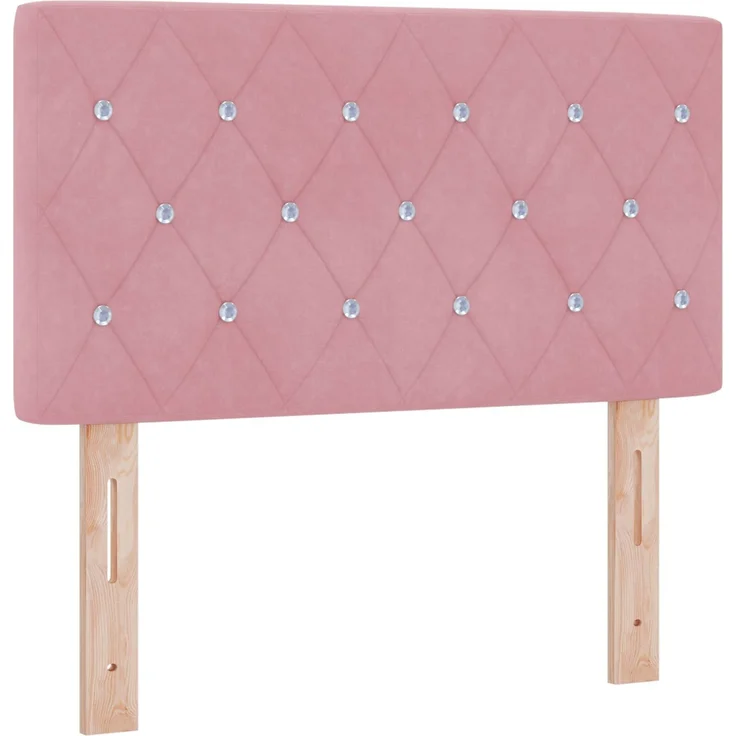 vidaXL Boxspringbett mit Matratze mit Kopfteil Rosa 80 x 200 cm Samt 3451564 – Bild 5