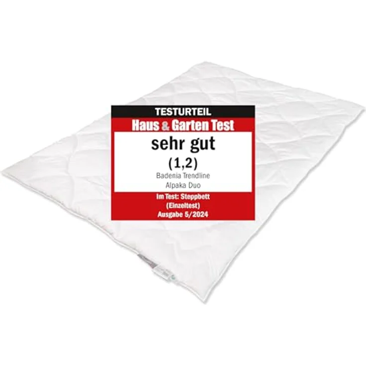 Badenia Trendline Naturhaarbettdecke Alpaka, Füllung: 100% Alpakahaar, Bezug: 100% Baumwolle, Testurteil Haus & Garten Test sehr gut (1,2) – Bild 2