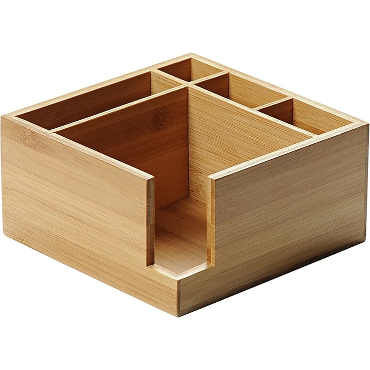 KESPER 70851 Serviettenspender-Besteckkasten 5-fach aus FSC-zertifiziertem Bambus / Besteckhalter / Box