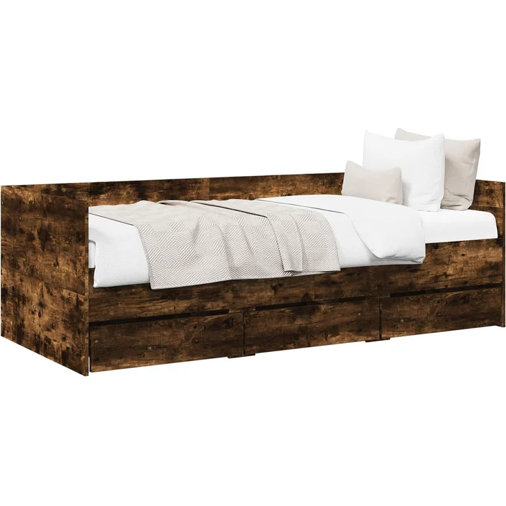 vidaXL Tagesbett mit Schubladen Geräucherte Eiche Holzwerkstoff 3429631 – Bild 2