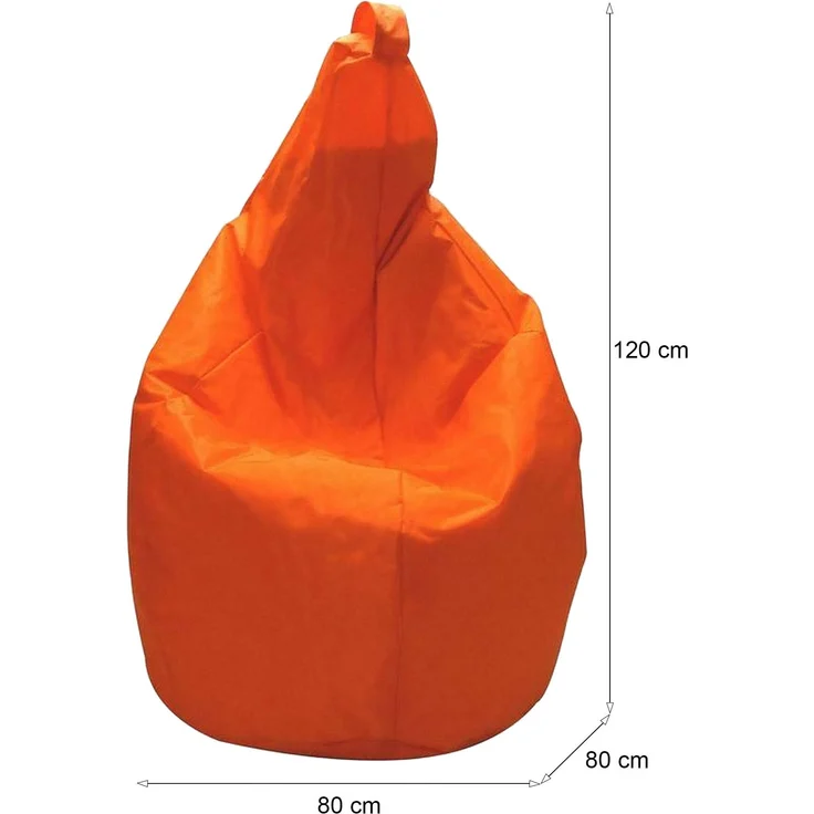 Dmora Pouf Angillina, Mehrzwecksessel, Sitzsack, Hockerhocker, Made in Italy, 80x80 h120 cm, Orange – Bild 3