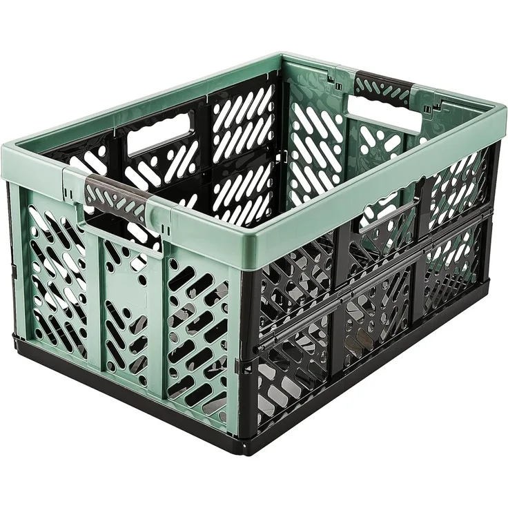 keeeper Stabile Profi-Klappbox mit Soft-Touch Griffen, 54 x 37 x 28 cm, 45 l, Ben, Nordic Green
