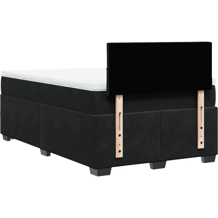 vidaXL Boxspringbett mit Matratze Schwarz 120x200 cm Samt 3286284 – Bild 10