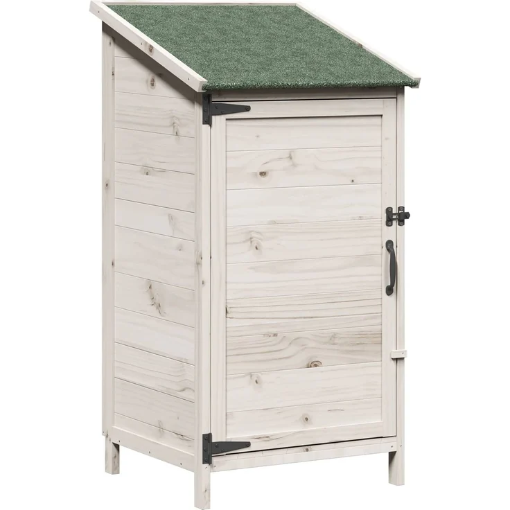 vidaXL Gartenschuppen Weiß 59 x 56 x 113,5 cm Massivholz aus Fichte 42033437 – Bild 2