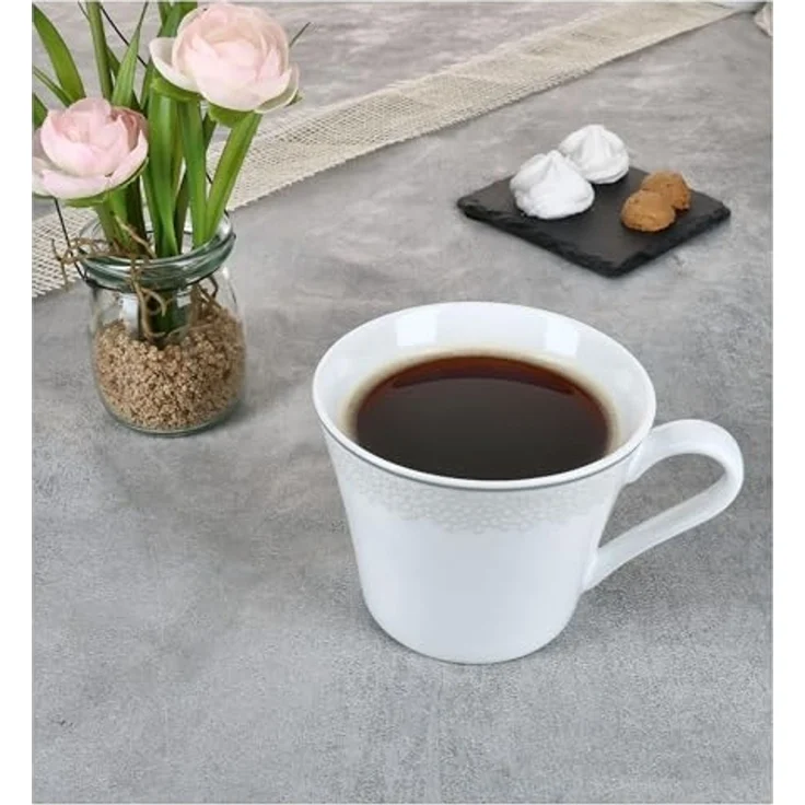 Ritzenhoff & Breker Tasse Ritzenhoff Venezia Kaffeetasse für 6 Personen Becher Pott Relief, Porzellan – Bild 6