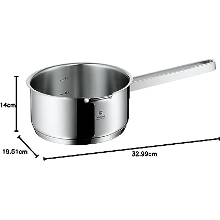 WMF Milchtopf Function 4, Cromargan® Edelstahl rostfrei 18/10 (1x Stielkasserolle ohne Deckel 16 cm (Volumen 1,4l, Höhe 7,5 cm) - optimal für Herdplatten mit Ø 14,5 cm, 1-tlg, 1x Stielkasserolle ohne Deckel 16 cm (Volumen 1,4l, Höhe 7,5 cm), - optimal ... – Bild 11