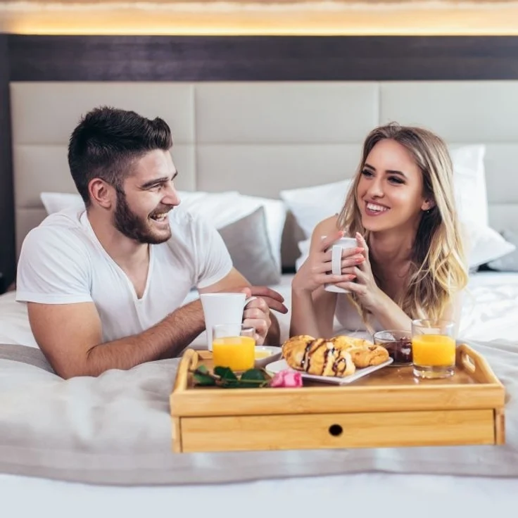 Bambus Serviertablett mit Schublade – Bild 2