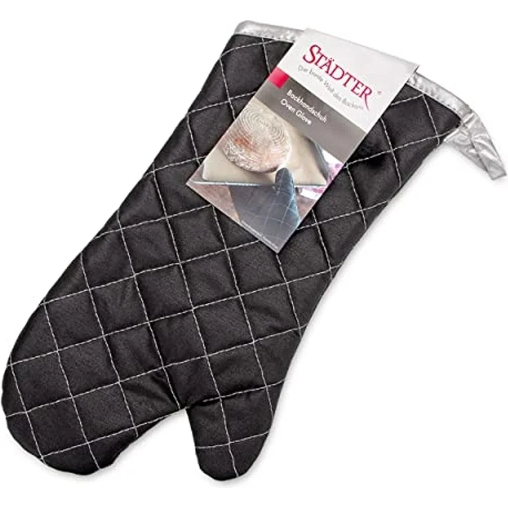 Städter Backhandschuh Schwarz Baumwolle Hitzebeständig 41x21 cm – Bild 3