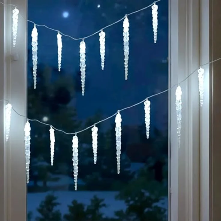 Spetebo LED-Lichterkette LED Eiszapfen Lichterkette für Außen, 20-flammig, mit Timer und 8 Leuchtfunktionen – Bild 7