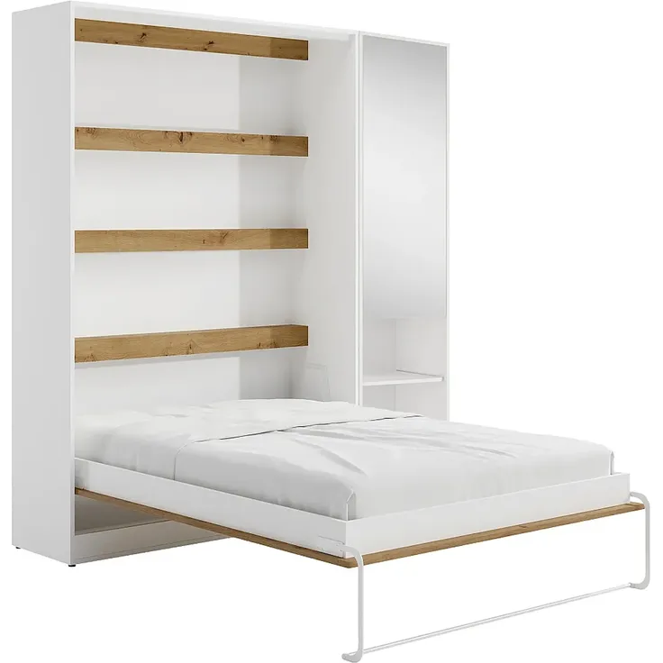 Vente-unique - RAPILI Bett Holz, Platte BeigeWeiß - B 50 cm239,2 cm x H 225,2 cm x L 229 cm – Bild 4