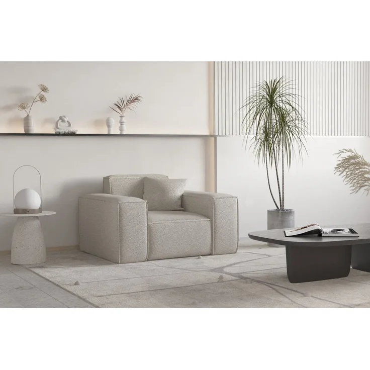 Sessel Designersessel CELES PREMIUM in Stoff Ascot Bukla Beige