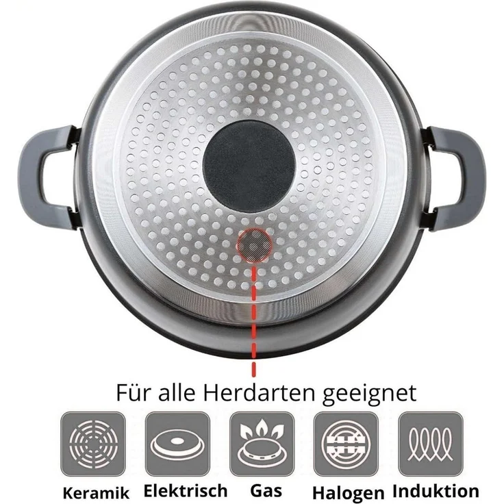 Cheffinger Schmorpfanne mit Glasdeckel, Aluguss schwarz, Ø 32 cm – Bild 5