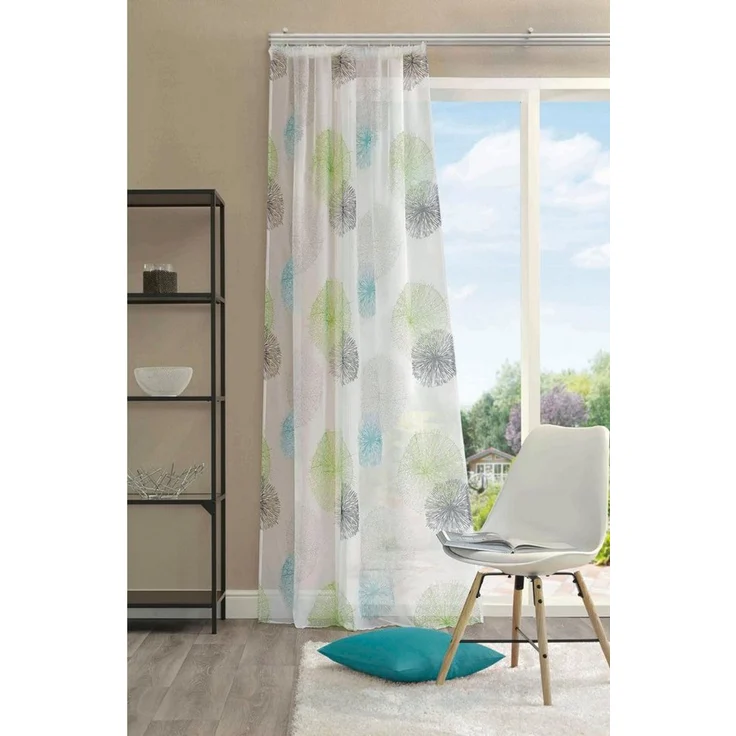 HOME WOHNIDEEN Vorhang RAWLINS (1 St), Schlaufen, transparent, Microfaser, Schal aus Voile bedruckt – Bild 5