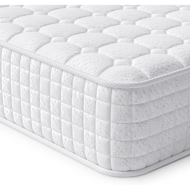 Vesgantti Matratze 24cm höhe H3 120x200 Mittelfest 7-Zonen Taschenfederkernmatratze Orthopädischem Tonnentaschenfederkernmatratze Kaltschaummatratzen(Weiß,Tight Top)