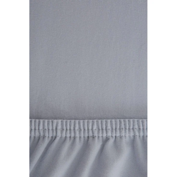 r-up Prima Spannbettlaken 90x200-100x220 bis 35cm Höhe silbergrau 97% Baumwolle / 3% Elasthan 160g/m² – Bild 3