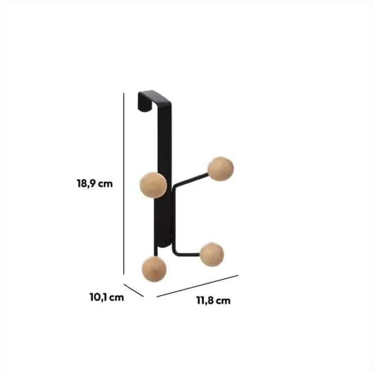 5five Simply Smart Garderobenständer Türgarderobe, Türdicke bis 10,1 cm, 4 Holzhaken, (Kleiderständer) – Bild 3