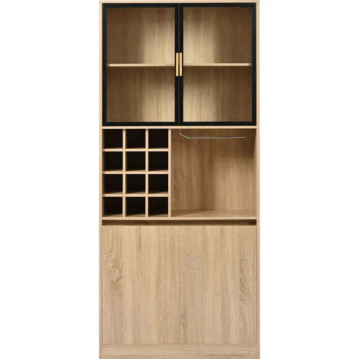 Badezimmerschrank,Spirituosenschrank,Vitrine Vitrinenschrank mit Glastüren und Beleuchtung 180 CM – Bild 10