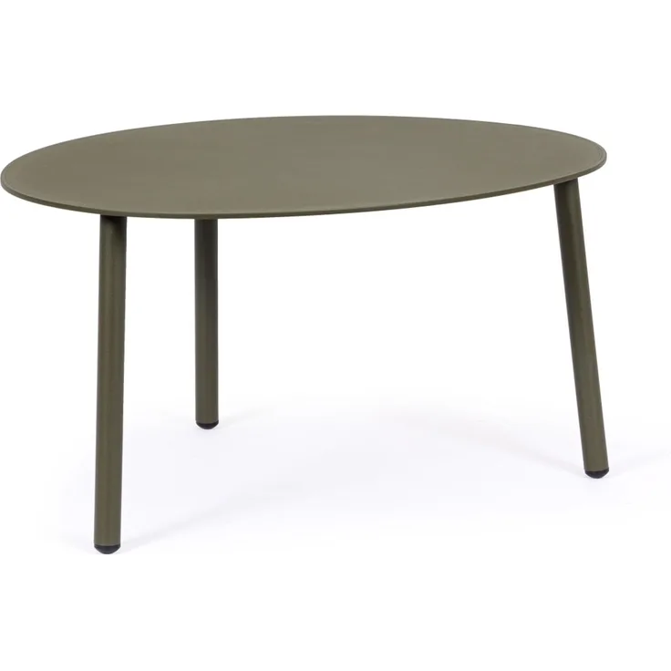 Gartencouchtisch Sparky aus Aluminium, organisches Design, olivegrün, wetterfest, 70x56 cm